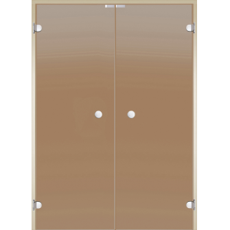 harvia-spb | Стеклянная дверь для сауны Harvia, двойные 13/19 коробка ольха/осина, бронза 