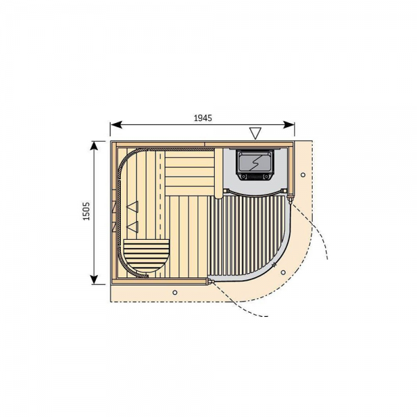 harvia-spb | Сауна HARVIA Rondium 1945 x 1505 артикул S2015KLL 