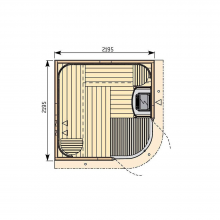 harvia-spb | Сауна HARVIA Rondium 2195x2195 внутри осина, снаружи ольха, артикул S2222KL