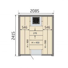 harvia-spb | Сауна HARVIA Solide Indoor 2085 x 2415 x 2100 mm, артикул S2125LD