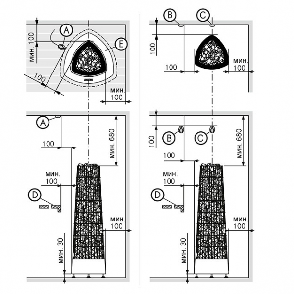 harvia-spb | Электрическая печь Harvia KIVI PI 70Е 6.9 кВт (без пульта) 